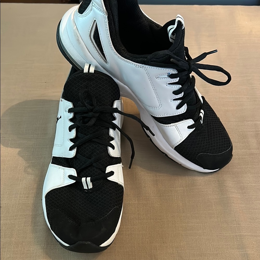 Jordan Black and White Athletic Shoes